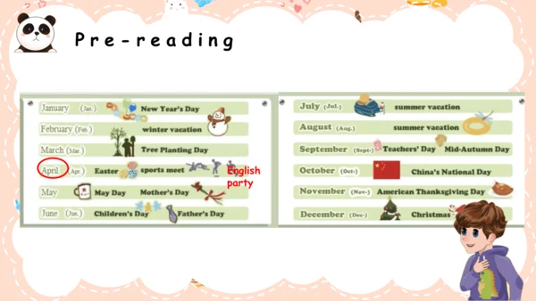 Unit3 My school calendar part B Read and write 课件(