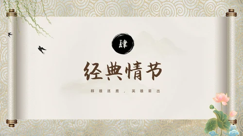 棕色中国风三国演义中国古典名著导读PPT名著导读三国演义读书分享