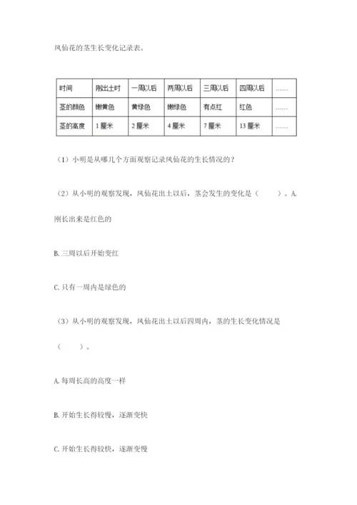 教科版四年级下册科学第一单元《植物的生长变化》测试卷带答案（精练）.docx