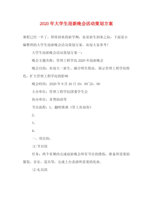 精编之年大学生迎新晚会活动策划方案.docx