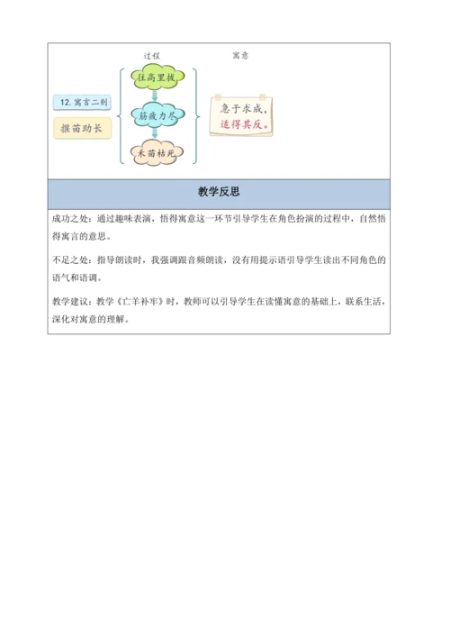 【核心素养】部编版语文二年级下册-12. 寓言二则 第1课时（教案含反思）