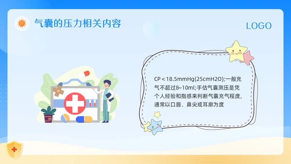 蓝色卡通气管切开换药流程PPT模板宣传PPT动态PPT
