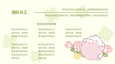 正文页-简约风眠眠兔团队分工PPT单页