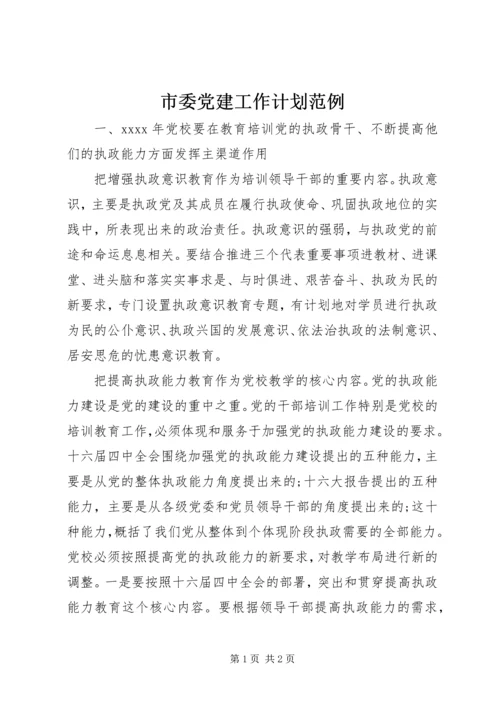 市委党建工作计划范例.docx