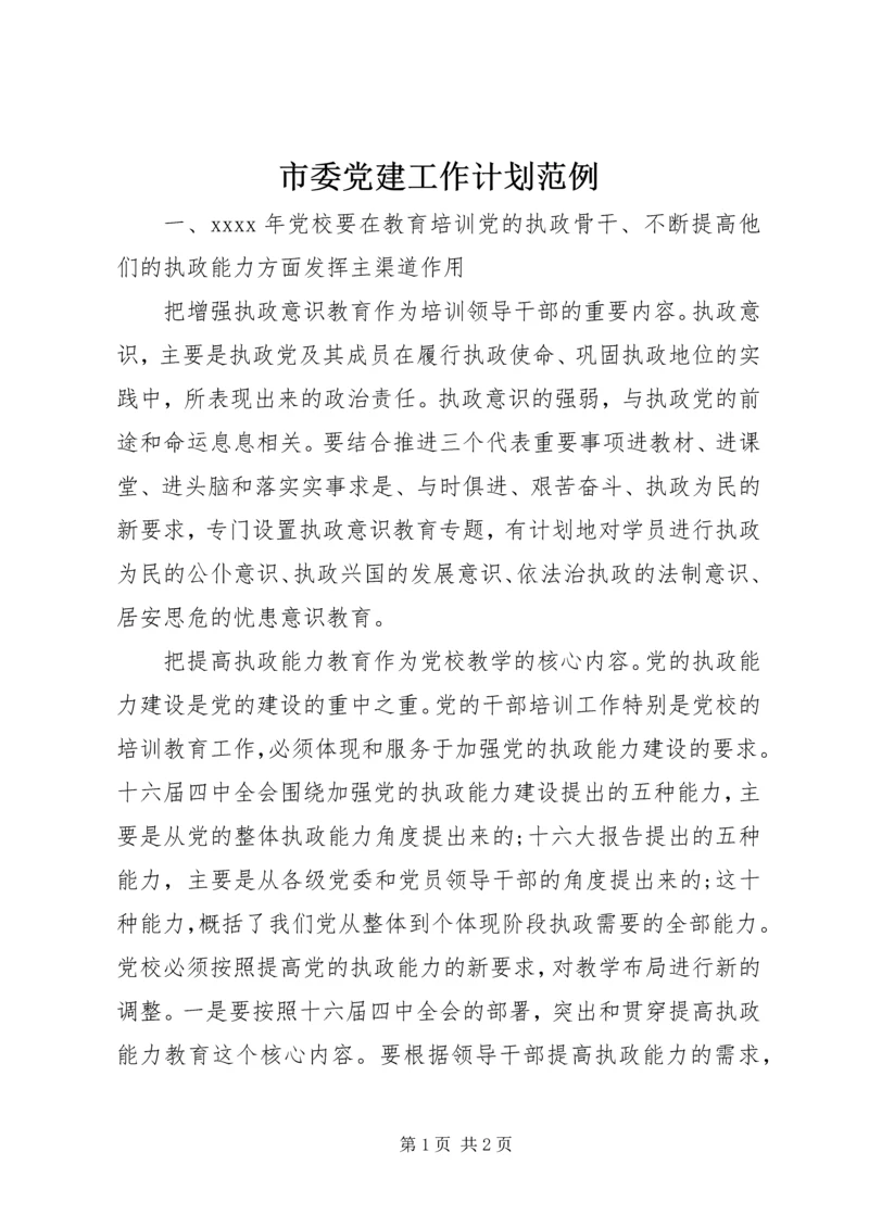 市委党建工作计划范例.docx