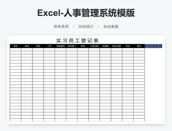 Excel-人事管理系统模版