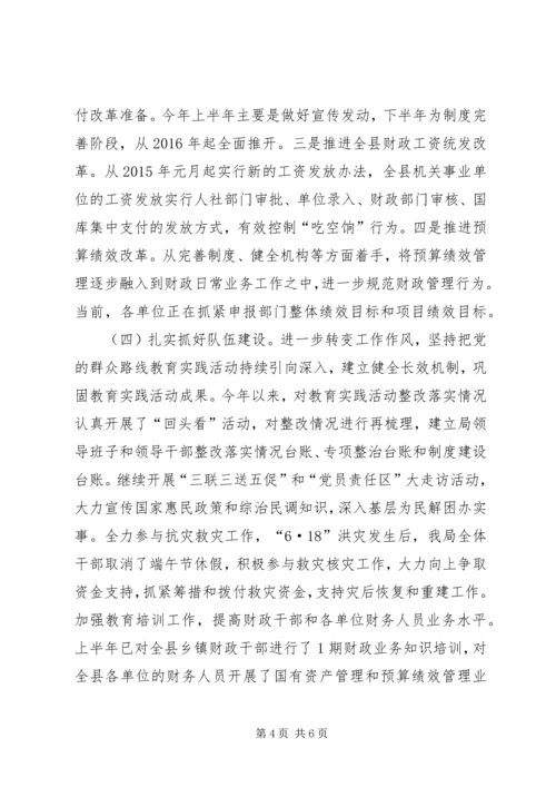 乡镇财政局上半年工作总结和下半年计划.docx