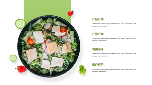 绿色简约色块餐饮轻食市场营销PPT案例