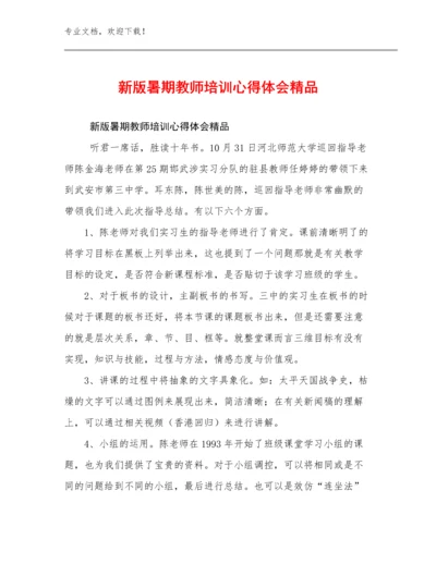 2024新版暑期教师培训心得体会精品例文7篇.docx