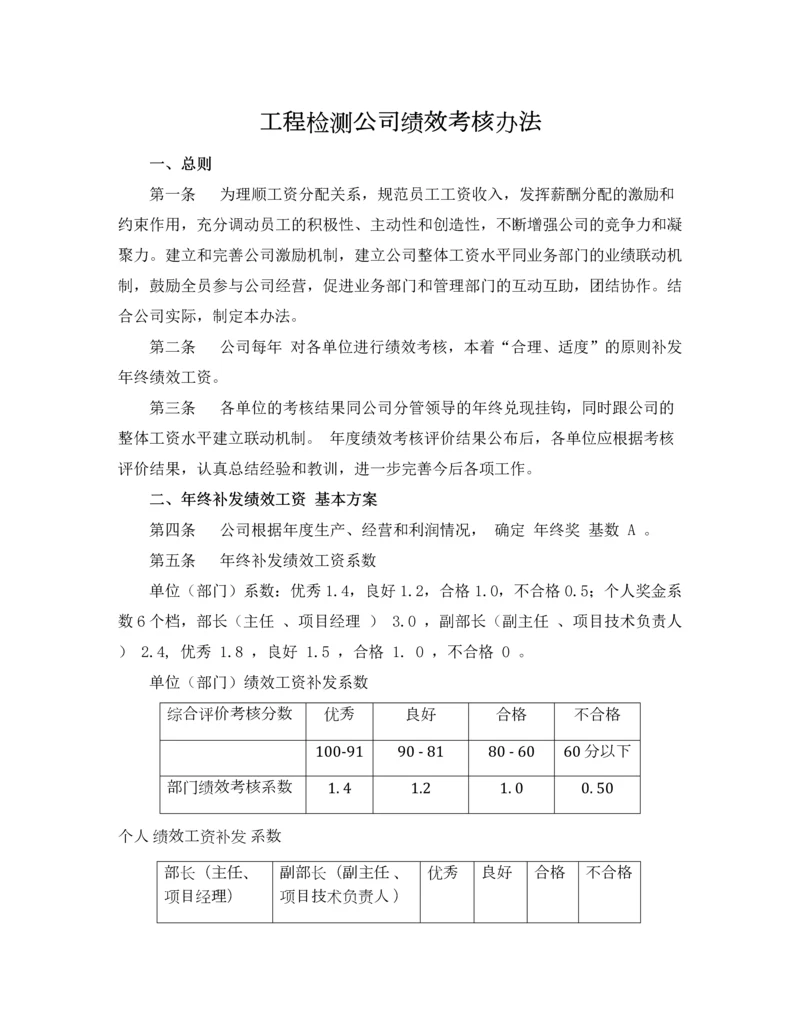 工程检测公司绩效考核办法.docx