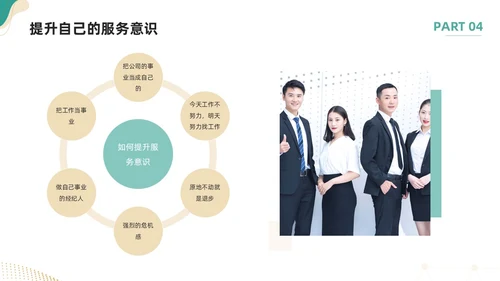绿色简约如何提高主动服务意识PPT模板宣传PPT动态PPT