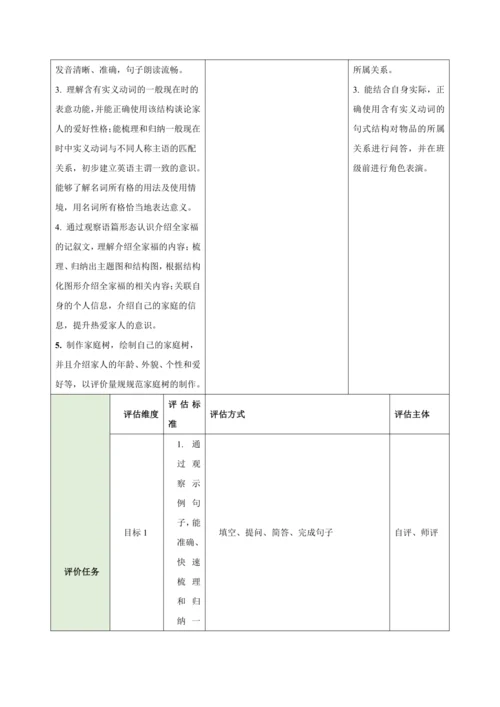 Unit 2 Weare Family（大单元教学设计）-2024-2025学年人教版（2024）七