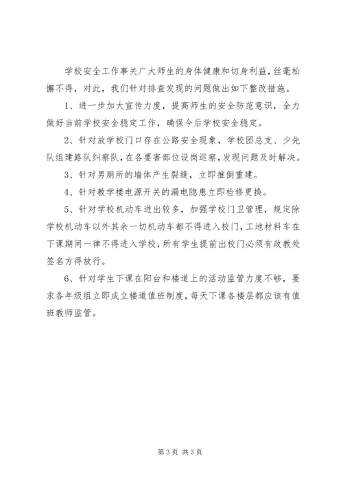 学校安全工作自查的工作报告.docx