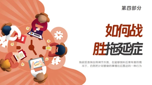 战胜拖延症的信心通用PPT模板
