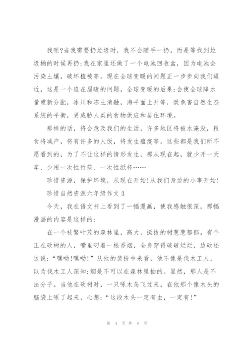 珍惜自然资源六年级作文6篇.docx