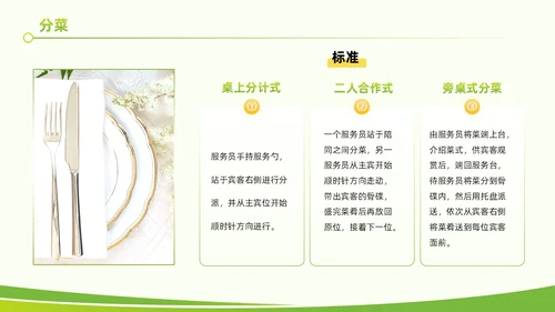 黄绿色实拍风餐饮服务培训质量提升大气创意礼仪PPT