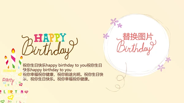 橙色生日快乐电子相册动态PPT模板