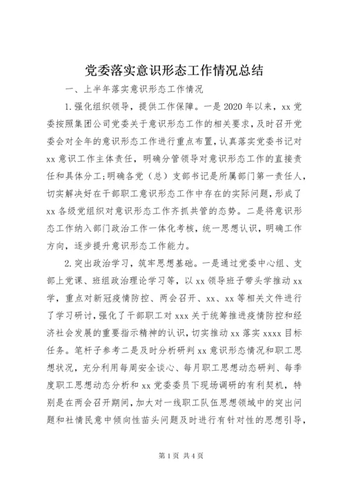 党委落实意识形态工作情况总结.docx