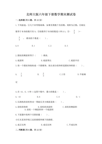 北师大版六年级下册数学期末测试卷【轻巧夺冠】.docx