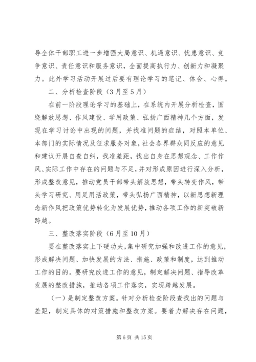 开展“解放思想、赶超跨越”大讨论活动学习计划.docx
