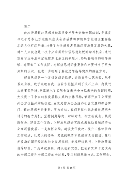 解放思想推动高质量发展大讨论学习心得体会精选5篇.docx