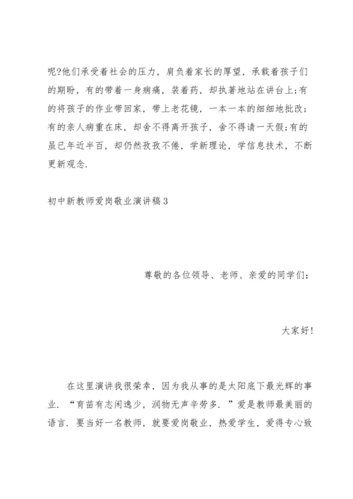 初中新教师爱岗敬业演讲稿.docx