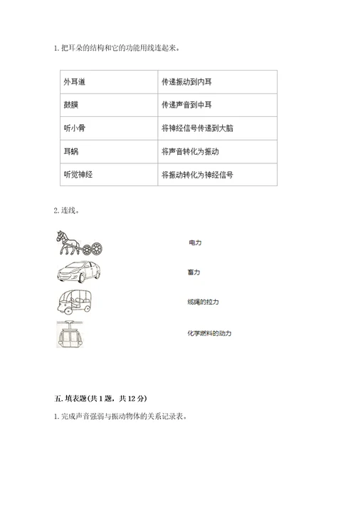 教科版四年级上册科学期末测试卷含答案完整版