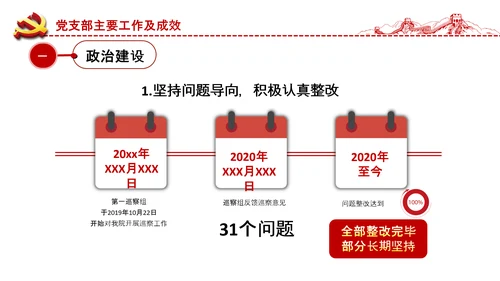 党委党支部书记述职报告工作总结全面从严治党党建经验PPT