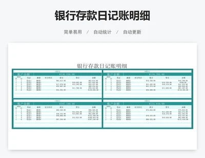 银行存款日记账明细