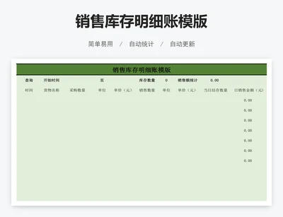 销售库存明细账模版