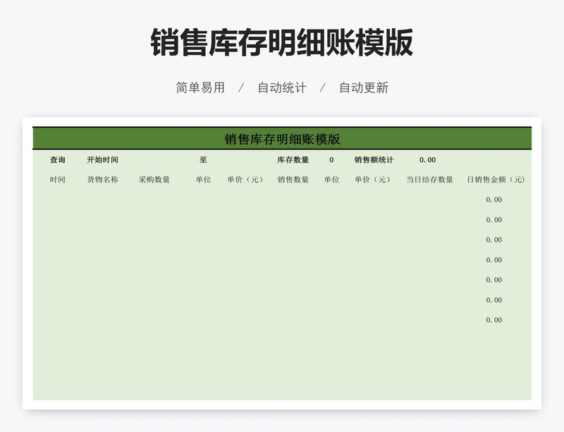 销售库存明细账模版