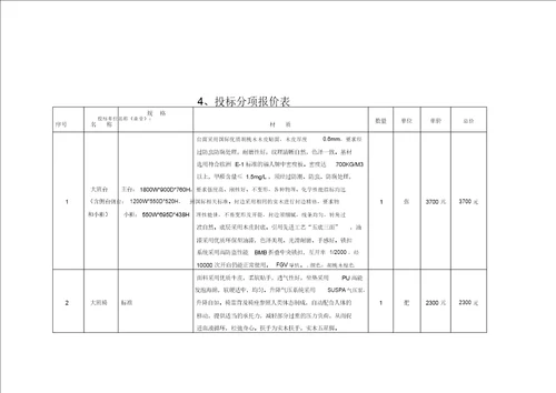 办公家具投标书