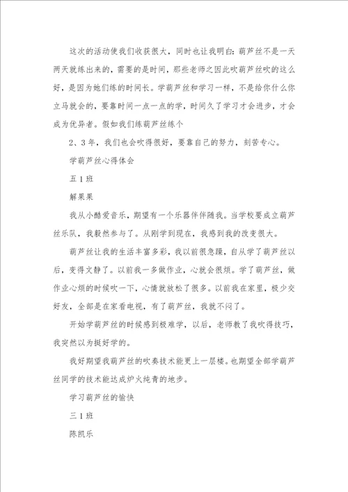 2021年音乐老师教学心得体会,葫芦丝