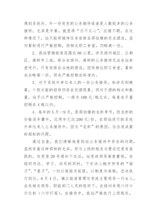 对违规吃喝问题专项整治自查报告.docx