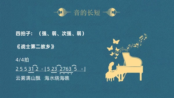 蓝色简约认识简谱说课课件PPT模板