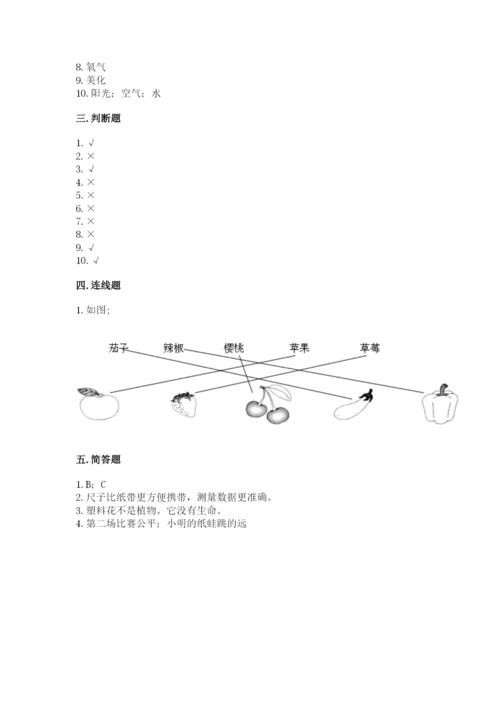 教科版一年级上册科学期末测试卷及答案一套.docx