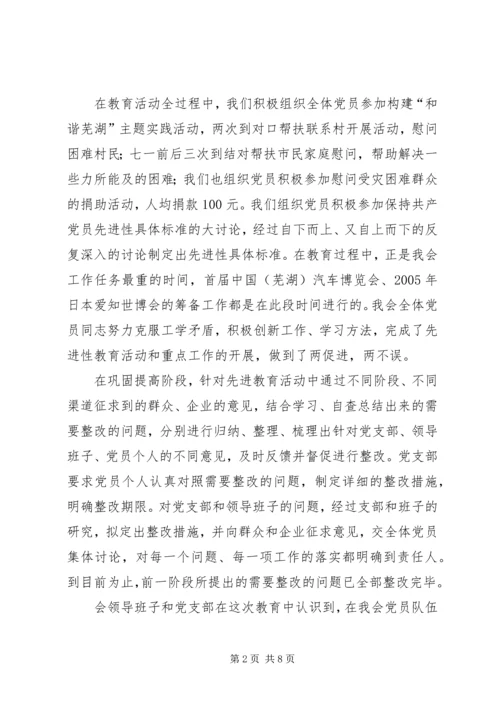 市贸促会关于参加第一批保持共产党员先进性教.docx