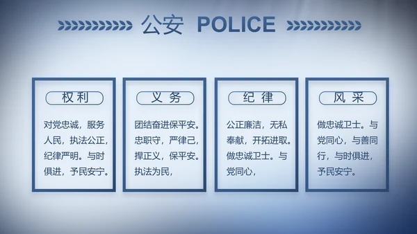 蓝色大气公安警察演讲动态PPT模板