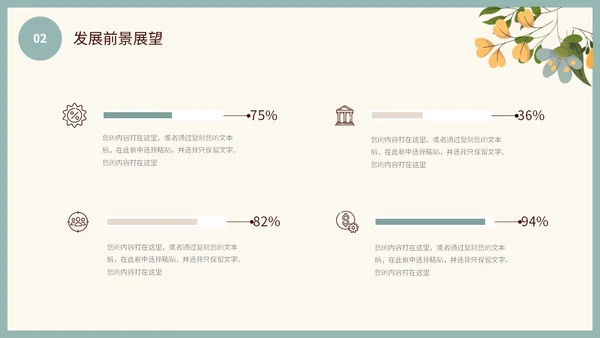 小清新花草蝴蝶幼儿园年终工作总结述职报告计划PPT年终总结