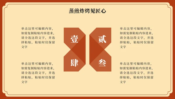 红黄中国风广式早茶家乡推荐PPT模板