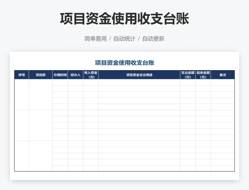 项目资金使用收支台账