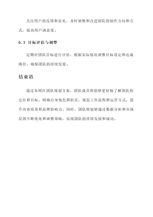 网红团队规划方案