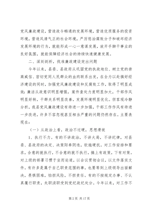 县委在全县党风廉政建设大会上的讲话.docx