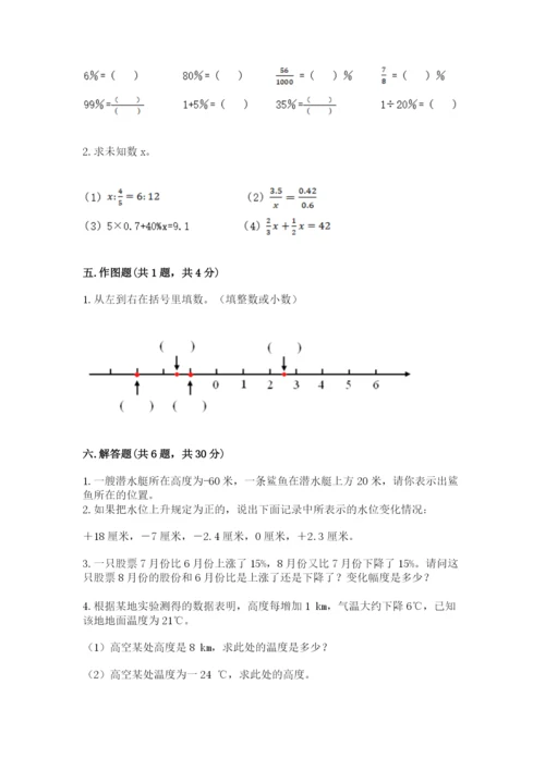 小学六年级下册数学期末卷附答案（预热题）.docx