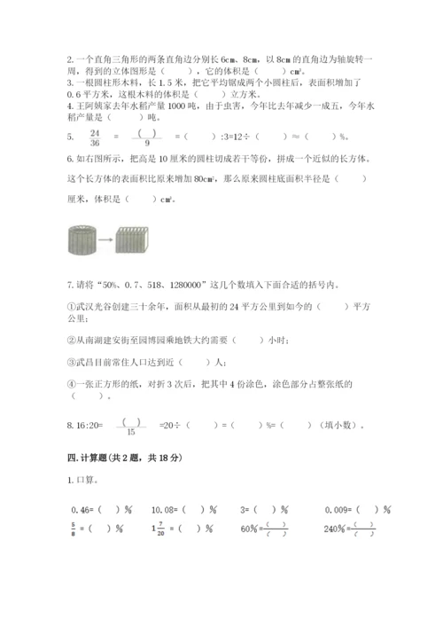 苏教版六年级下册数学期中测试卷精品（有一套）.docx