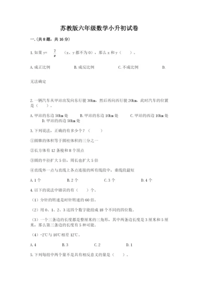 苏教版六年级数学小升初试卷精品（易错题）.docx