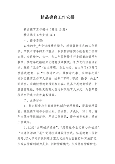 精品德育工作安排.docx