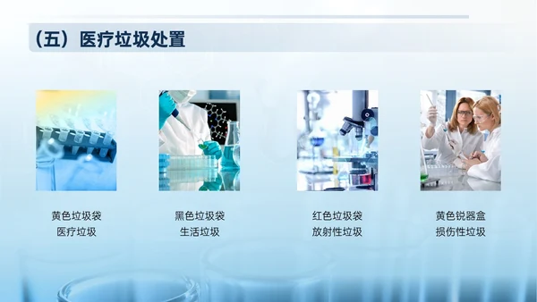 蓝色形状实拍风实验室生物安全培训PPT模板