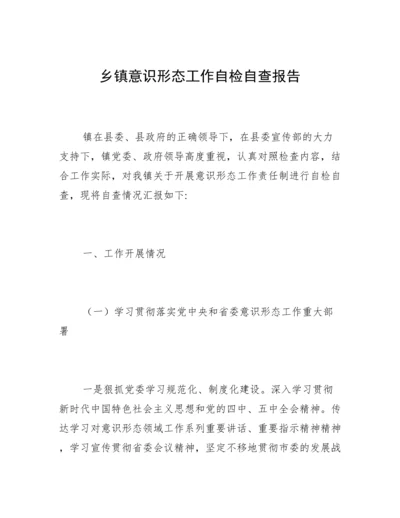 乡镇意识形态工作自检自查报告.docx