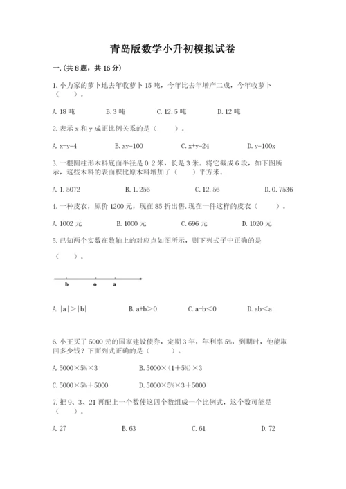 青岛版数学小升初模拟试卷精品【易错题】.docx